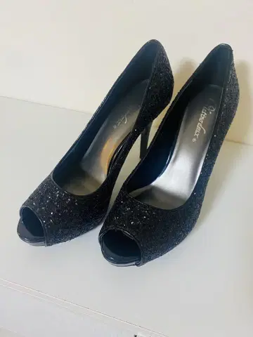 글리터 오픈토 하이힐 25.5cm