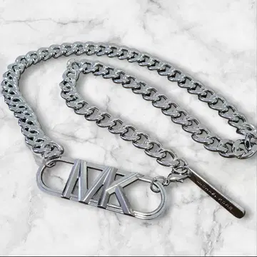 MICHAEL KORS 마이클코어스 체인 벨트 MK 로고 실버