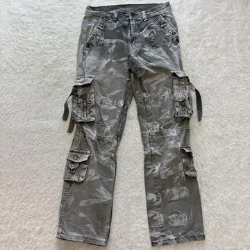 JUNYE JEANS 기믹 카고 팬츠 멀티 포켓 카모플라주 y2k