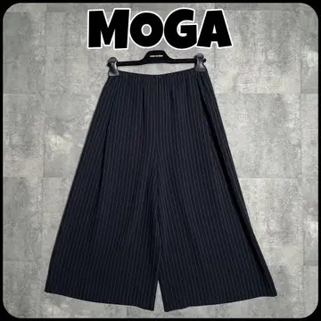 MOGA 워셔블 초와이드 팬츠 네이비 스트라이프 하카마 팬츠