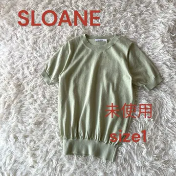 미사용 슬론 크루넥 반팔 스웨터 피스타치오 S