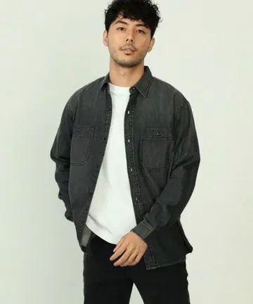 EDWIN 에드윈 블랙 데님 셔츠 바지 긴팔 셔츠 RRL