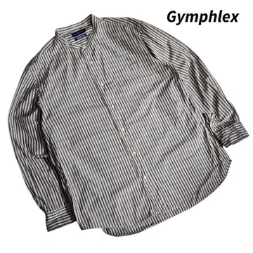Gymphlex 밴드 카라 스트라이프 긴팔 셔츠 84707