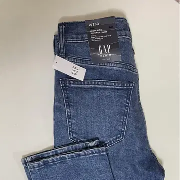 미사용, 택 포함, GAP 스트레치, 스트레이트 데님 팬츠