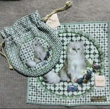 새상품 폴앤조 고양이 복조리 파우치 & 극세사 타월