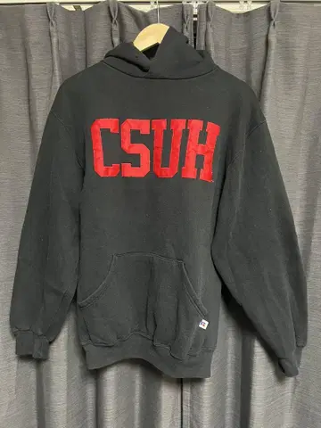 CSUH 로고 블랙 후드티 RUSSELL 구제 의류