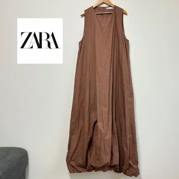 고급 새상품급 ZARA 코튼 원피스 롱 기장 벌룬 스커트 슬리브리스