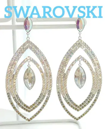 SWAROVSKI 파베 그라데이션 귀걸이 실버 컬러