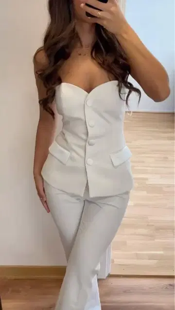 Zara 화이트 뷔스티에 XS 사이즈