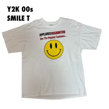 Y2K 00년대 스마일 티셔츠 SMILE 양면 프린트