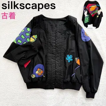silkscapes 노카라 자켓 블루종 빈티지 레어