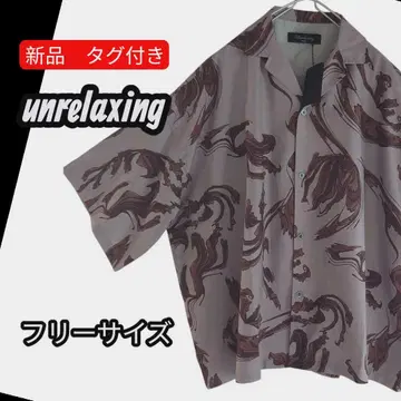 미사용 새상품 택 포함 unrelaxing 올 패턴 알로하 셔츠 그래픽