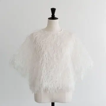 새상품 roughlow 라프로우 fringe sheer tops 화이트