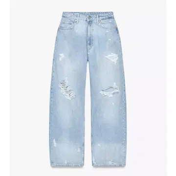 자라 JEANS TRF BAGGY RIPPED 미드 라이즈