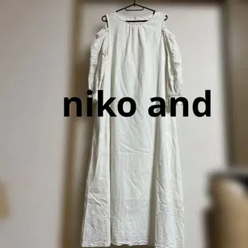 niko and 오프숄더 코튼 롱 원피스 화이트