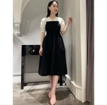 CELFORD 셀포드 홀 의류 볼륨 소매 원피스 블랙