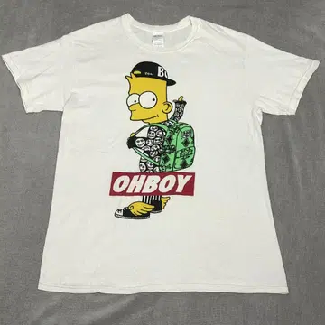 버트 심슨 티셔츠 OH BOY 화이트 사이즈 M
