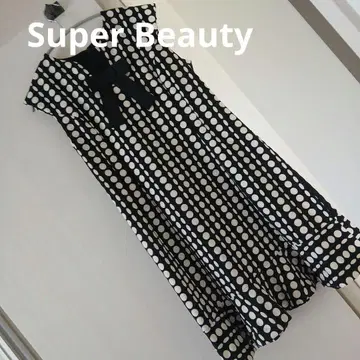 Super Beauty 도트 무늬 디자인 원피스