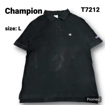 [ 즉시 구매 OK ] Champion 반팔 피케 셔츠 사이즈 L 블랙