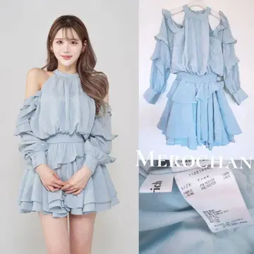 Darich 새상품급 볼륨 쉬폰 미니 원피스 색스