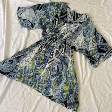 Desigual 원피스 튜닉 블루 계열 L 사이즈 에스닉 패턴 여름