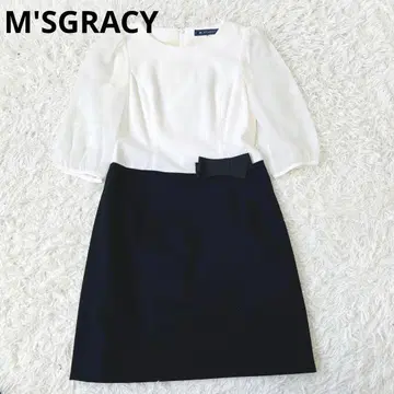 MSGRACY 엠즈 그레이시 투톤 리본 원피스