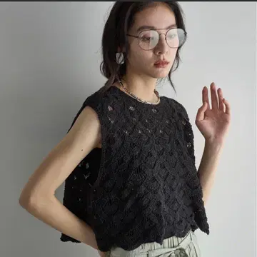 THE Y0n 토션 레이스 프렌치 슬리브 상의 슬리브리스 상의