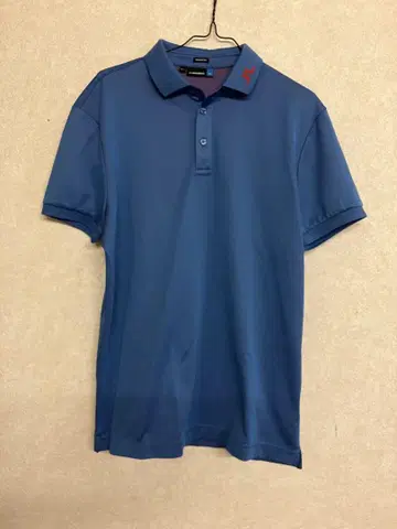 J.Lindeberg 블루 레귤러 핏 골프 피케 셔츠