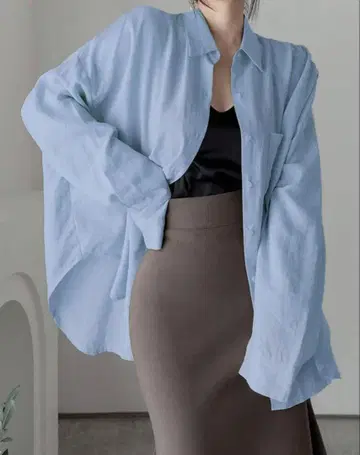 [미사용 새상품] 블루 오버 사이즈 셔츠 가을 옷
