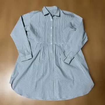 HIROKO BIS 스트라이프 버튼 긴팔 튜닉