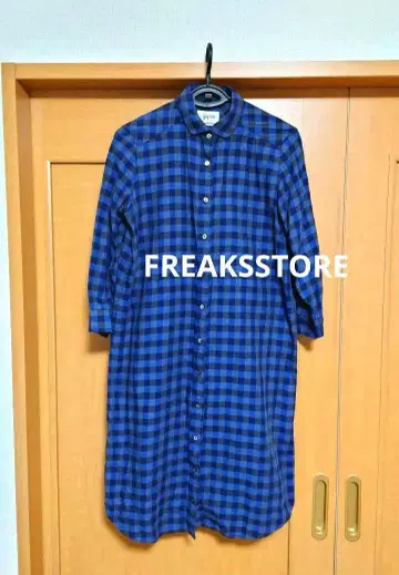 프릭스스토어 체크 원피스 튜닉 UV 대책 7부 소매 M