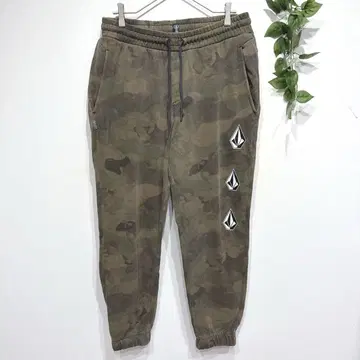 볼컴 맨투맨 조거 팬츠 카모플라주 허리밴딩 속기모 M