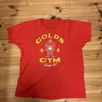 GOLD'S GYM 빨간색 티셔츠 80s