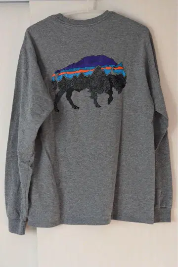 Patagonia 바이슨 그레이 긴팔 티셔츠 S