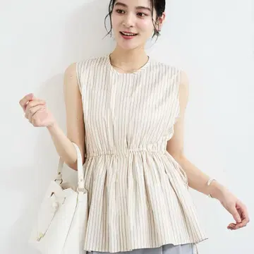 VIS [WEB 한정판] 개더 페플럼 블라우스