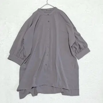 블루 스트라이프 3L 오버 사이즈 튜닉 셔츠 반팔 그레이 계열