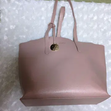 훌라 핑크 가죽 토트백