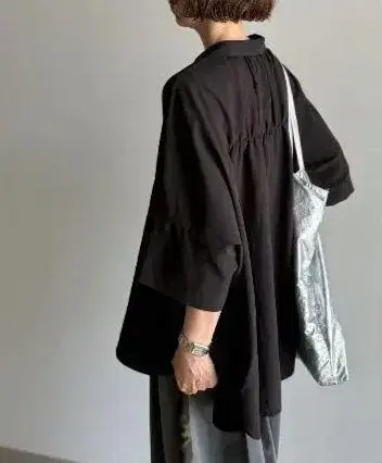 ARULLE 백 개더 시어 셔츠