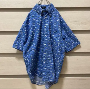 NAUTICA 노티카 물고기 패턴 셔츠 빈티지