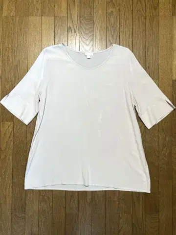 HANRO 한로 룸웨어 5부 소매 티셔츠 핑크 베이지 S