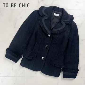 새상품급 TO BE CHIC 트위드 자켓 블랙 사이즈 38*ED860