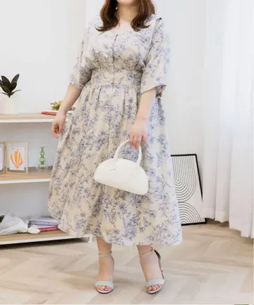 CLETTE 오리지널 백 카슈쿨 꽃무늬 원피스 쿠레트