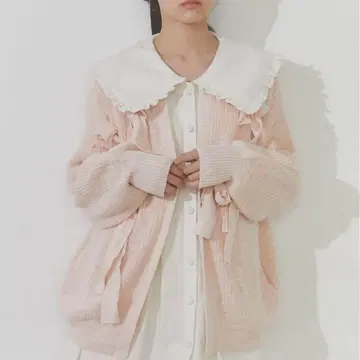 merry jenny 랜덤 리본 니트 가디건 핑크