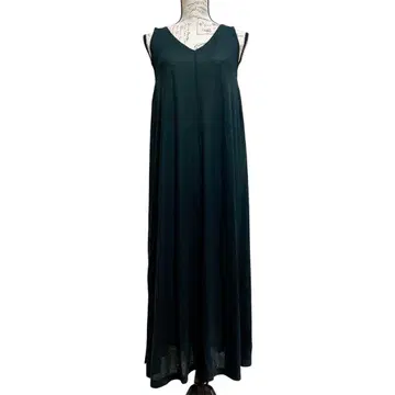 MACPHEE 블랙 코튼 100% 롱 원피스 일본제 36