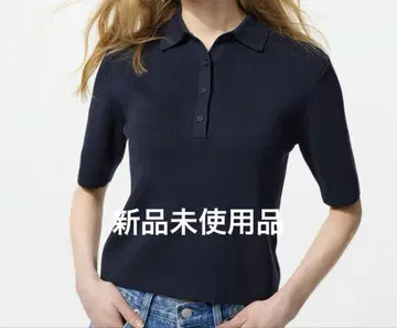 유니클로 폴로 스웨터 반팔 네이비
