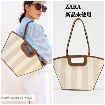 완판템 ZARA 캔버스 스티치 토트백 택 포함 새상품