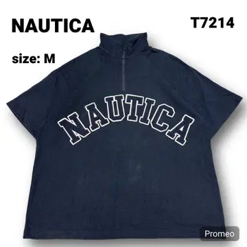 [즉시 구매 OK] NAUTICA 하프 지퍼 티셔츠 사이즈 M 네이비