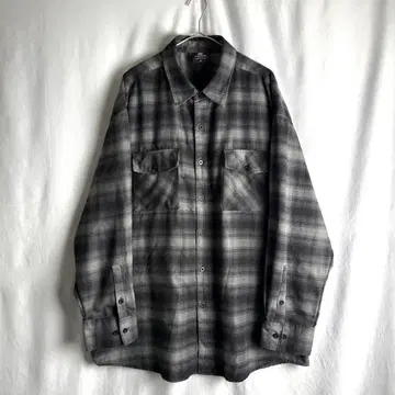 90년대 YAGO 옴브레 체크  셔츠 3XL 빅 사이즈
