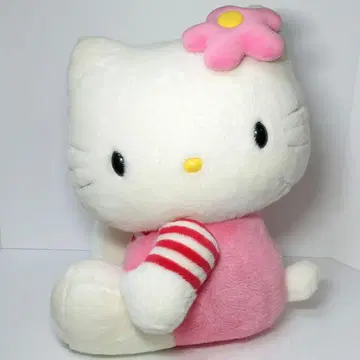 당시의 물건 산리오 헬로키티 특대형 봉제 인형 1998년 꽃 약 57cm