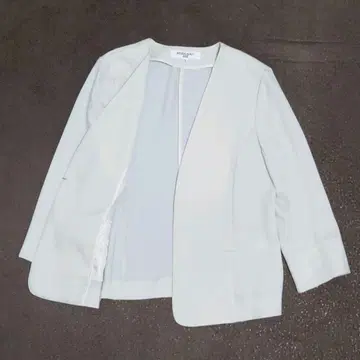 내추럴 뷰티 베이직 노카라 자켓 세탁 가능 라이트 그레이